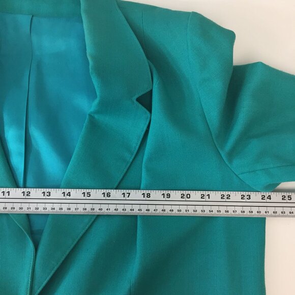 Vintage Fairfax & Kent Women Suit Set Skirt Jacket Teal Blue Work Office Size 18 - Picture 12 of 16